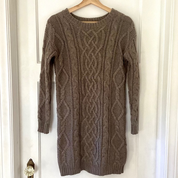 Moda International Women’s XS Wool Blend Cable Knit Pullover Sweater Dress Y2K - Picture 2 of 13